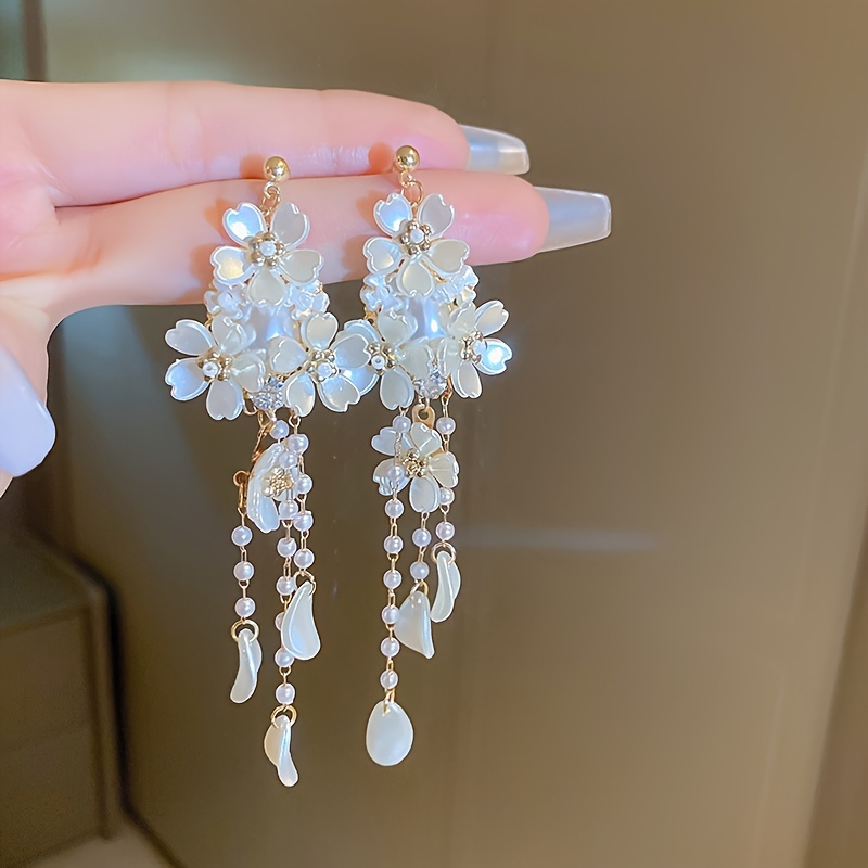 Flower Dangle Earrings Wedding Accessories